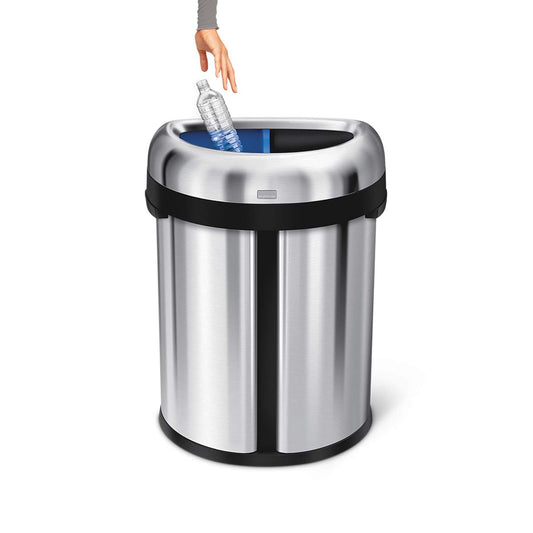 66L Dual Compartment Semi-Round Open Can