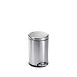 Simplehuman 4.5L Round Step Can in Brushed Stainless Steel, hands-free operation