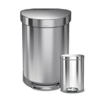 60L semi-round step can with liner rim with 4.5L round step can